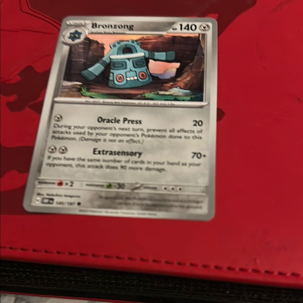Pokemon Bronzong Card - Red and Blue